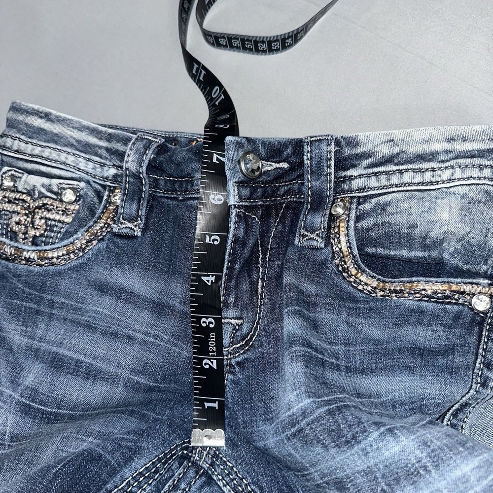 Rock Revival Low Rise Y2K Jeans Size 26 (fits 28x28.5) Betty Boot Rhinestones - Picture 11 of 12